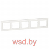 Valena - Рамка 5 постов вертикальная/горизонтальная, белая (индивидуальная упаковка)