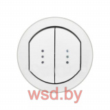 Celiane - Лицевая панель IP44 для выключателя двойного с подсветкой/индикацией, белый