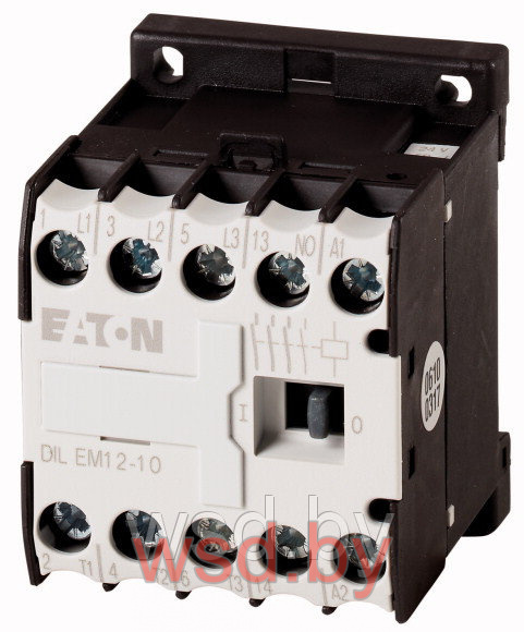 Мини-контактор DILEM12-10(230V50HZ,240V60HZ), 3P, 12A/(20A по AC-1), 5.5kW(400VAC), 230V50Hz/240V60Hz, 1NO. Фото N2