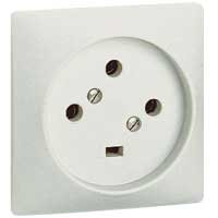 Розетка силовая Legrand 20A, 3P+E, 80х80мм, защитные шторки, слоновая кость (акция)