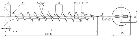Саморез для гипсокартона 4,8х152, крупный шаг (20шт) фото 2 Саморез для гипсокартона 4,8х152, крупный шаг (20шт) фото 2