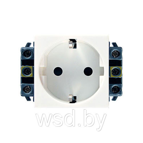 Legrand Mosaic - Розетка 2К+З, 2M, немецкий стандарт, белая, со шторками, для DLP Legrand Mosaic - Розетка 2К+З, 2M, немецкий стандарт, белая, со шторками, для DLP