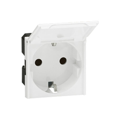Legrand Mosaic - Розетка 2P+E, 2М, немецкий стандартс крышкой (белый) Legrand Mosaic - Розетка 2P+E, 2М, немецкий стандартс крышкой (белый)