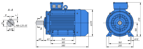 АИР100L4 IE1 4кВт 1500об/мин Электродвигатель IM 1081 (лапы) фото 2