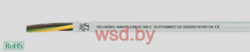 Кабель NANOFLEX®HC*500-С эмс, устойчивый к порезам, экранированный, с разметкой метража 12G1.5