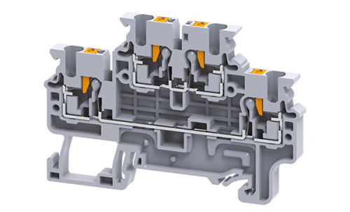 Клемма проходная CP4 /6x54,8mm, push-in, 2 присоед., 4(max 6)mm2, 32A, 1000V, серая