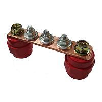 Шина ГЗШ 100х20х5, 3хМ6, медная, с изоляторами