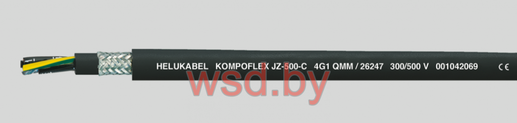 KOMPOFLEX® JZ-500-C безгалогеновый, устойчивый к микробам, экранированный, ЭМС, с разметкой метража 3G10