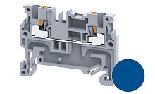 Клемма проходная Connectwell CP1.5BU /3,5x45,3mm, push-in, 2 присоед., 1,5(max 2,5)mm2, 15A, 800V, синяя