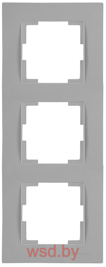 Rita - Рамка 3 поста, вертикальный монтаж, серый