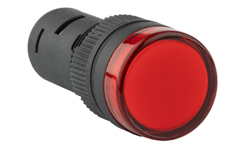 Индикатор светодиодный моноблочный GQELE AD16-16C, красный, LED 24VAC/DC, 16mm, IP50