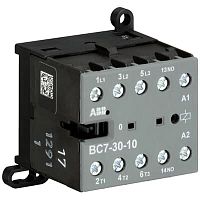 Мини-контактор ABB BC7-30-10-01 24VDC, 3NO 12A(20A-AC1) 5.5kW, всп.контакт 1NO (4A-AC15)