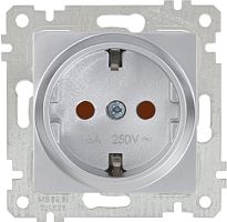 Розетка Mutlusan Rita 2P+E, защ. шторки, нерж. сталь