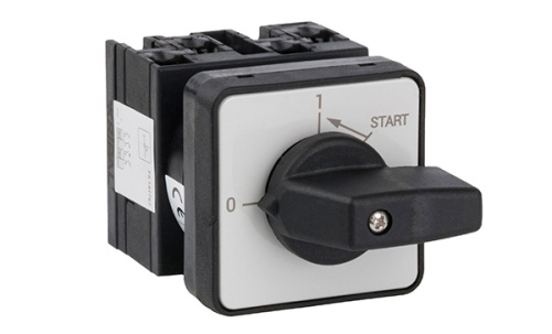 Переключатель Kripal UKT0-2-15512/E, 2P, 20A, тип 0-1←START (45°), на дверь, фронт IP65