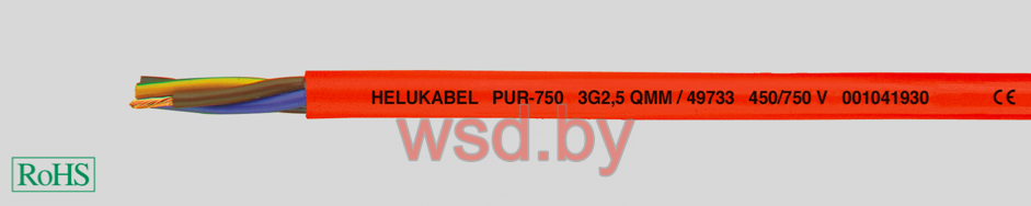 PUR-750 безгалогеновый, с разметкой метража 2x1.5
