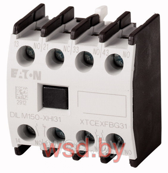 Блок-контакт вспомогательный DILM150-XHI40, 4NO, 6A(230VAC), фронтальный монтаж, для DILM40_170, DILMP63_200, DILMF40_150. Фото N2