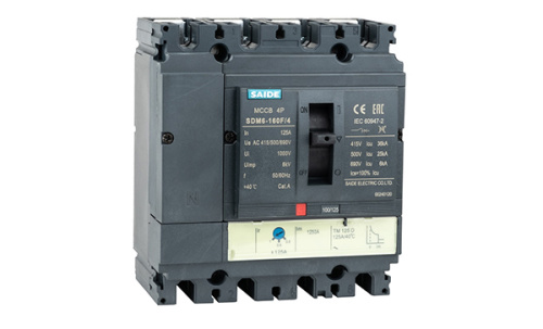 Автоматический выключатель Saide SDM6-250F 4P, In=250A, TMA Ir=0.8_1In, Ii=5_10In, Icu/Ics=36kA/400V