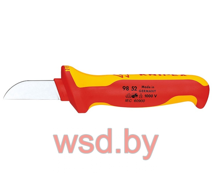 Нож для кабеля VDE 1000V, L-190 мм, 2-комп. рукоятка (KNIPEX)