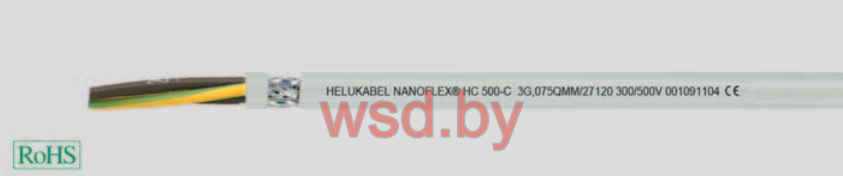 Кабель NANOFLEX®HC*500-С эмс, устойчивый к порезам, экранированный, с разметкой метража 2x2.5