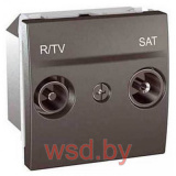 Розетка R-TV/SAT Schneider Electric UNICA INT Графит