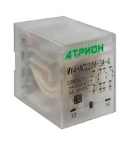 Промежуточное реле АТРИОН MY4, 4CO, 3A(240VАС/28VDC), 220VAC