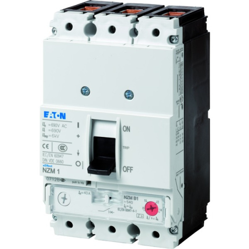 Авт. выключатель EATON NZMC1-S100, 3P, 100A, 415VAC, 36kA, без теплового расцепителя It, Ie=800_1250A, 45kW(400VAC)