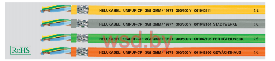 UNI PUR-CP низкотемпературный, с маркировкой по выбору заказчика, безгалогеновый, износостойкий, особо прочный, ЭМС, с экраном, с разметкой метража 7G1.5 ,