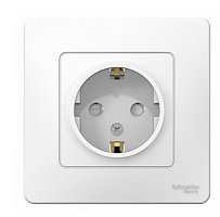 BLANCA Скрытой Установки Розетка с заземлением со шторками, 16А, 250В, БЕЛЫЙ (Schneider Electric) Systeme Electric