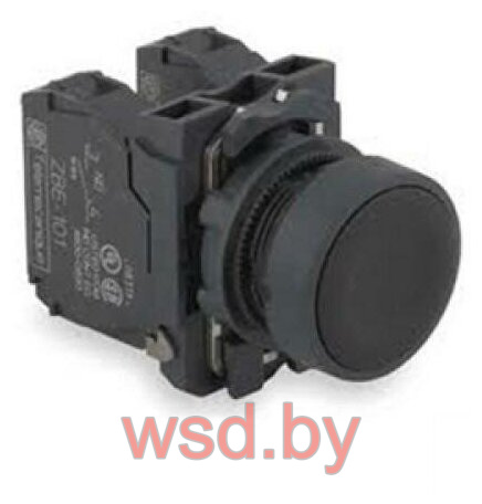 Кнопка CP, черная, без фиксации, плоская, 1NO, 4A 230V AC15, 22mm, IP65