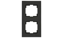 Рамка Mutlusan Rita 2 поста, вертикальный монтаж, черный мат