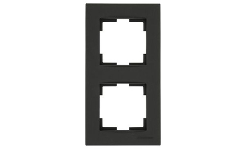 Рамка Mutlusan Rita 2 поста, вертикальный монтаж, черный мат Рамка Mutlusan Rita 2 поста, вертикальный монтаж, черный мат