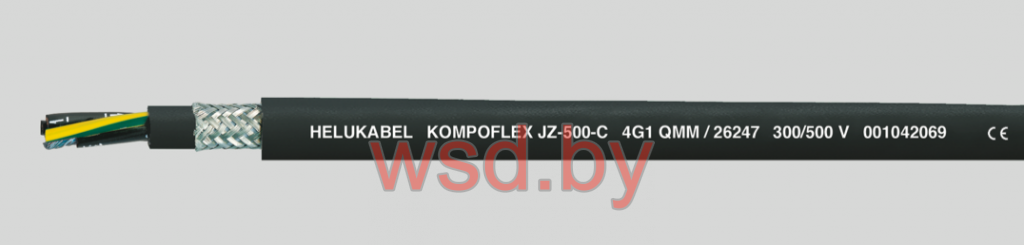 KOMPOFLEX® JZ-500-C безгалогеновый, устойчивый к микробам, экранированный, ЭМС, с разметкой метража 12G4