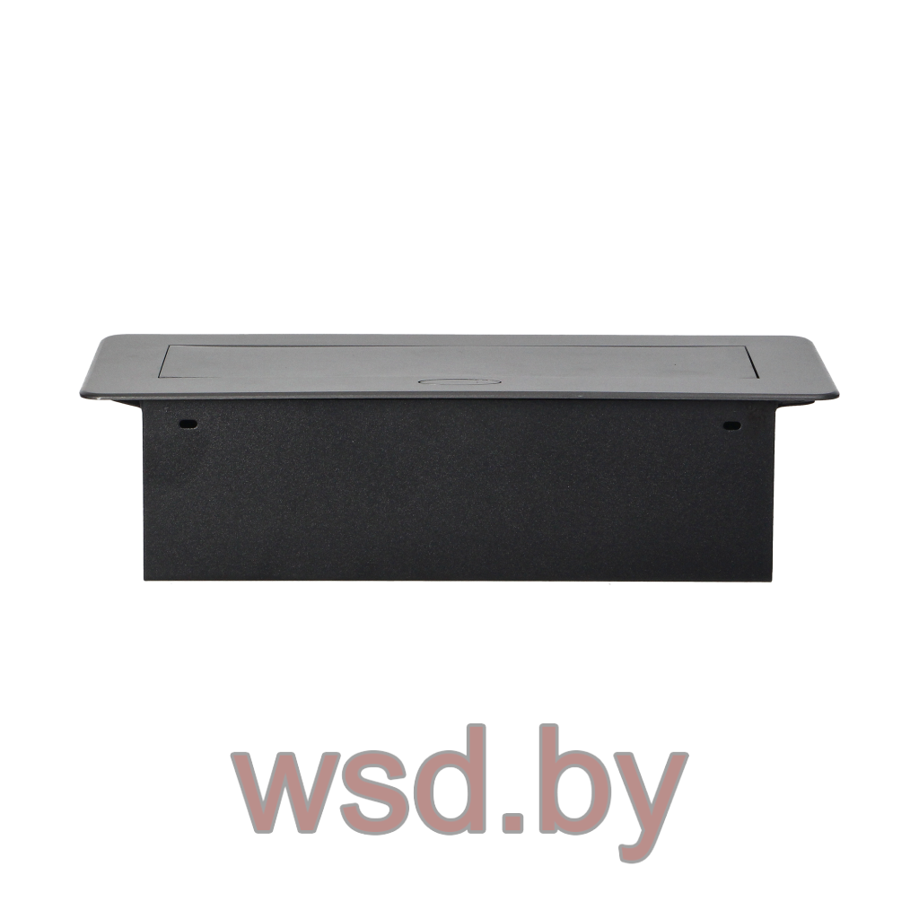 Блок розеточный встраиваемый 2хUSB 5V 2,1A + 2x2P+E со шторками, без кабеля, 3600вт, закругленный край 2мм, графит. Фото N2