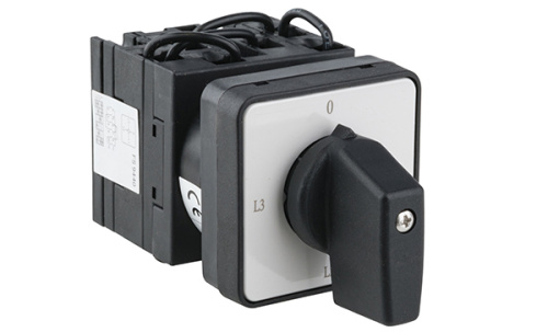 Переключатель амперметра Kripal UKT0-3-8048/E, 20A, тип 0-L1-L2-L3 (90°), круговое вращение, на дверь, фронт IP65