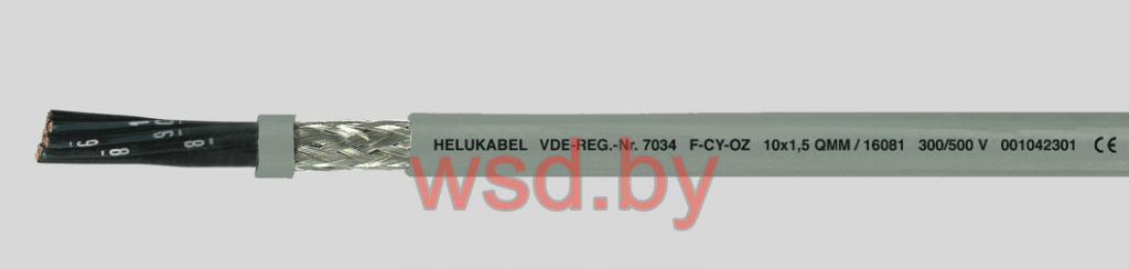 Кабель F-CY-OZ (LiY-CY) ЭМС, гибкий, с медным экраном, с разметкой метража 8x0.75