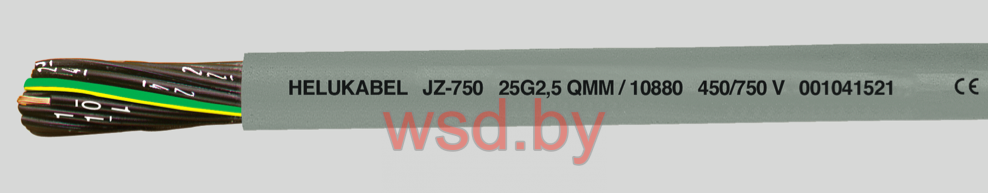 JZ-750 гибкий, с цифровой маркировкой жил, 750 В, с разметкой метража 25G2.5