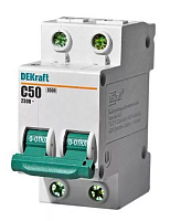 Автоматический выключатель 2Р, 50А, C, ВА-101, 4,5кА DEKraft