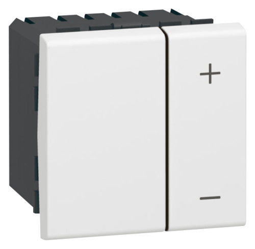 Legrand Mosaic - Светорегулятор кнопочный универсальный 400Вт, 2M, без нейтрали, белый