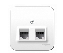 BLANCA Открытой Установки РОЗЕТКА двойная: компьютерная RJ45, категория 5E + телефонная RJ11, БЕЛЫЙ (Schneider Electric) Systeme Electric