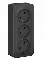 BLANCA Открытой Установки РОЗЕТКА 3-ая без заземления без шторок, 16А, 250В, АНТРАЦИТ (Schneider Electric) Systeme Electric