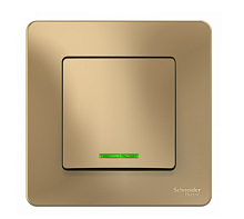 BLANCA Скрытой Установки 1-клавишный ПЕРЕКЛЮЧАТЕЛЬ (cхема 6) с подсвeткой., 10А, 250B, ТИТАН (Schneider Electric) Systeme Electric