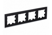 ATLASDESIGN NATURE 4-постовая РАМКА, МАТОВОЕ СТЕКЛО ЧЕРНЫЙ (Schneider Electric) Systeme Electric