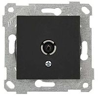 Розетка Mutlusan Rita TV, проходная, черный мат