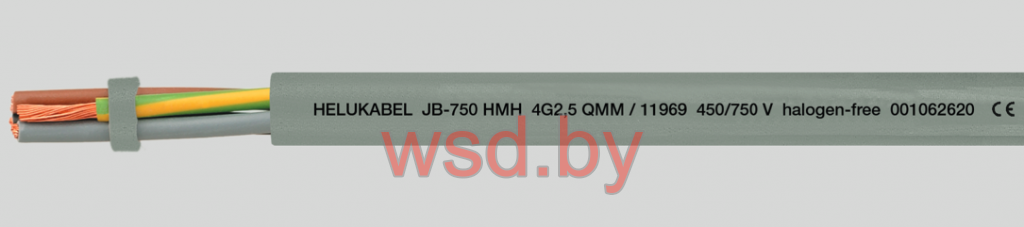 JB-750 HMH гибкий кабель управления, с цветовой маркировкой, безгалогеновый, трудновоспламеняемый, маслостойкий1), с разметкой метража 4G95
