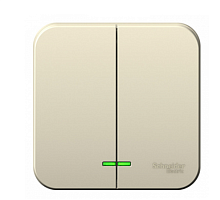 BLANCA Открытой Установки 2-клавишный выключатель с подсветкой, 10А, 250B, МОЛОЧНЫЙ (Schneider Electric) Systeme Electric