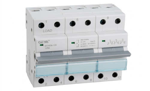 Переключатель модульный GEYA GYHO8-125, 3CO, 125A(AC-22A), тип 1-0-2, 6M
