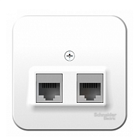 BLANCA Открытой Установки РОЗЕТКА двойная компьютерная RJ45, категория 5E, БЕЛЫЙ (Schneider Electric) Systeme Electric