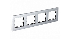 ATLASDESIGN NATURE 4-постовая РАМКА, МЕТАЛЛ СЕРЕБРО (Schneider Electric) Systeme Electric