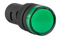 Индикатор светодиодный моноблочный GQELE AD16-16C, зеленый, LED 24VAC/DC, 16mm, IP50