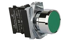 Кнопка плоская APT PB1S, зеленая, без фиксации, без подсветки, 1NO, 6A 230VAC/24VDC, 22mm, IP65
